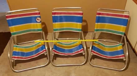 Photo of free Three (3) Beach Chairs Alum/Vinyl (Morristown, off Sussex Ave) #2