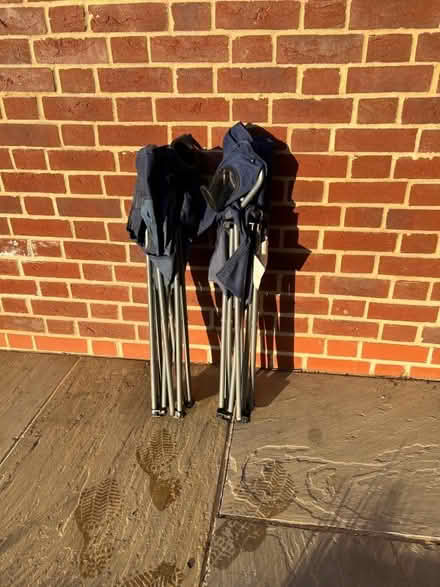Photo of free 1 Pair of Blue & Grey Folding Camping Chairs (2 chairs) (Maldon CM9) #2