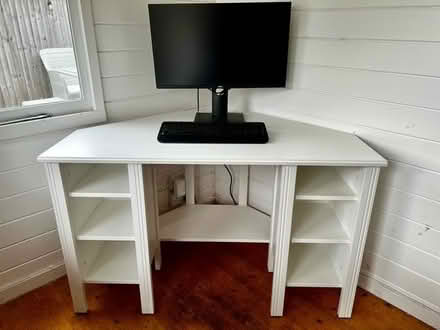 Photo of free White IKEA corner desk (KT6 Surbiton) #1