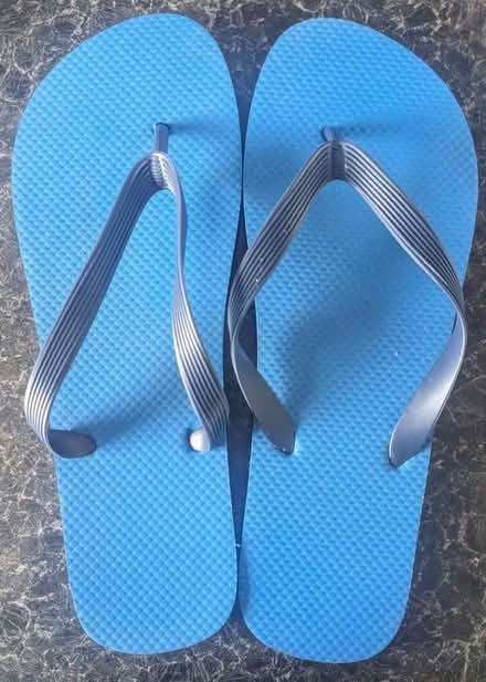 Photo of free Brand new blue flip flops size 9/10 (Springfield CM1) #1