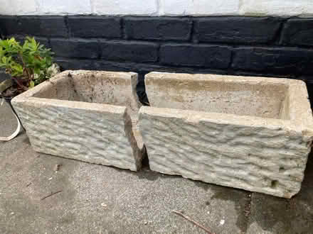 Photo of free Old concrete planter in two pieces (Hastings TN35) #1
