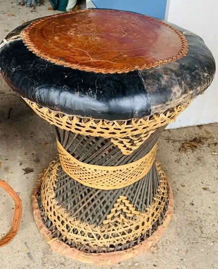 Photo of free Stool wickor & leather (PO13 Gosport) #1