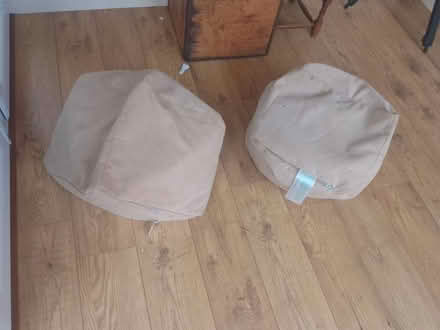 Photo of free 2x beige suede beanbags (Salt, ST18) #1