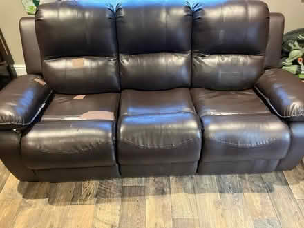 Photo of free Worn but comfy sofa (Royston Heath) #1