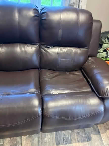 Photo of free Worn but comfy sofa (Royston Heath) #3