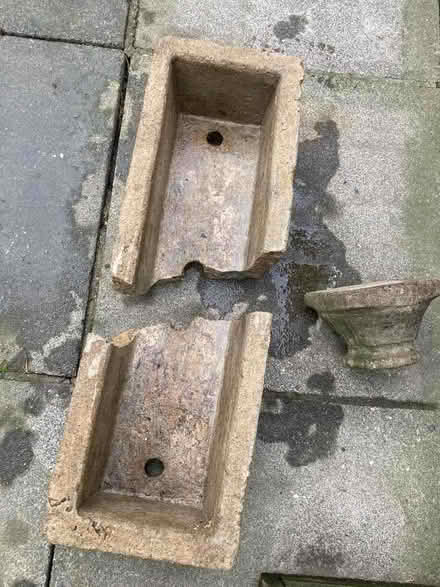 Photo of free Old concrete planter in two pieces (Hastings TN35) #2