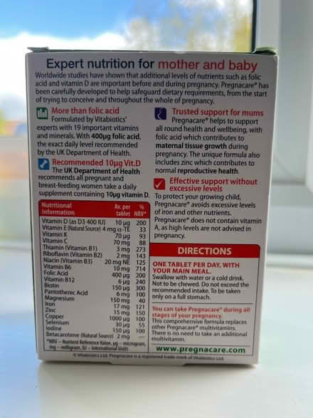 Photo of free Pregnacare vitamins (Martlesham Heath) #2
