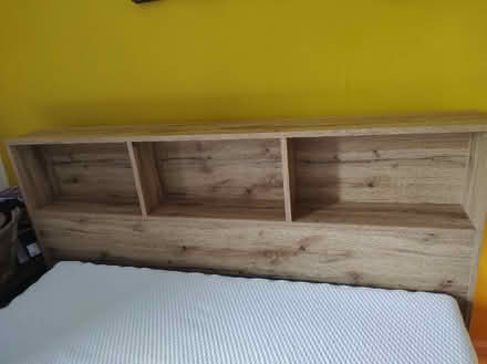 Photo of free DFS Leon Bookcase Headboard King Size Bed Frame (Moorlands LA1) #2