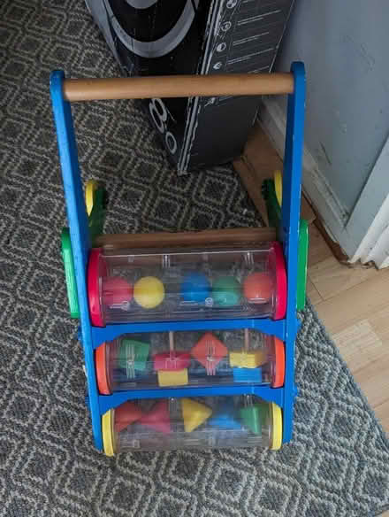 Photo of free Baby walker and black bean bag (Hampton) #1