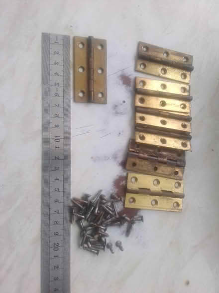 Photo of free 7 Brass hinges (Heanor DE75) #1