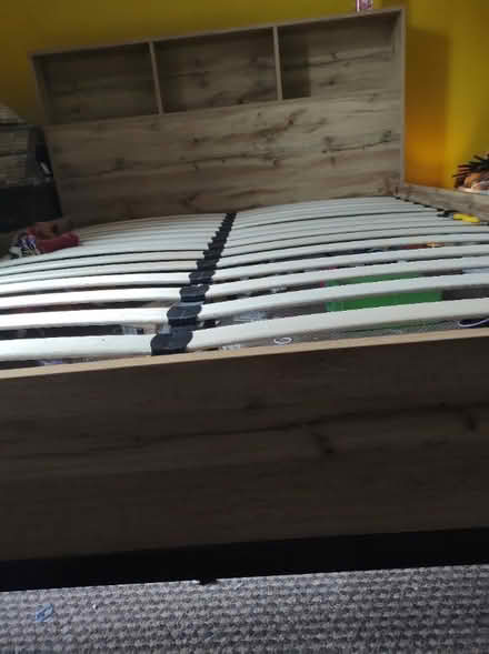 Photo of free DFS Leon Bookcase Headboard King Size Bed Frame (Moorlands LA1) #1