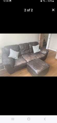 Photo of free Brown Leather 3 seater sofa (Evenjobb LD8) #2