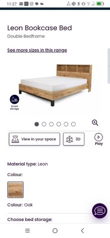 Photo of free DFS Leon Bookcase Headboard King Size Bed Frame (Moorlands LA1) #3