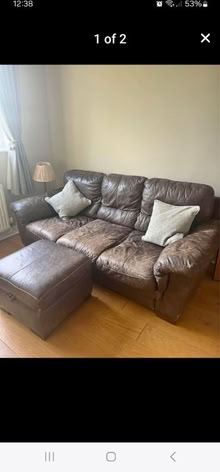 Photo of free Brown Leather 3 seater sofa (Evenjobb LD8) #1