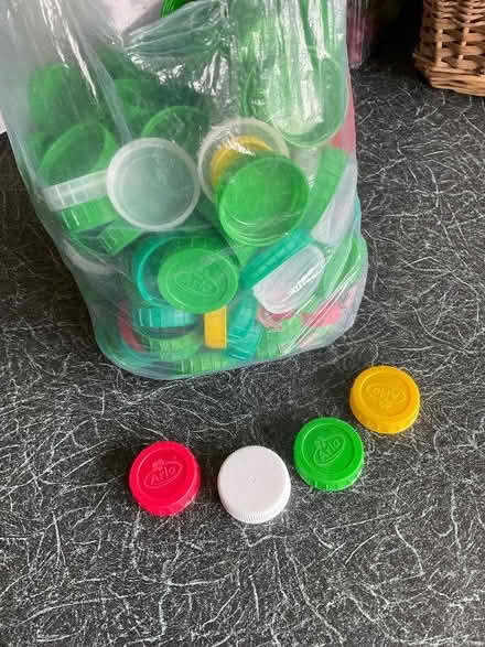 Photo of free Bag of Plastic Caps from Milk Containers (Alton GU34) #1