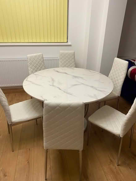 Photo of free Round marble effect dining table (Slough SL3) #3