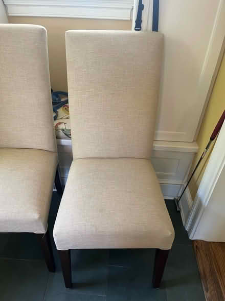 Photo of free 4 beige upholstered dining chairs (Palisades DC.) #1