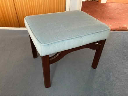 Photo of free Blue Velour & Dark Wood Stool (Grays RM17) #1