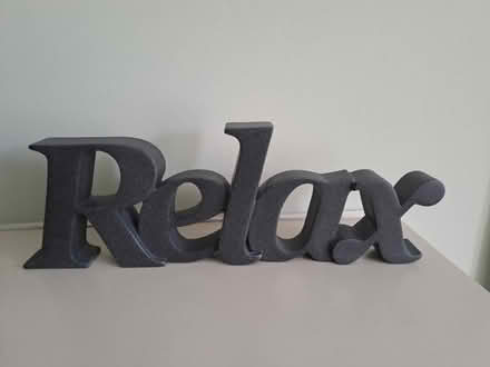 Photo of free Dark Grey 3D Ornamental "Relax" sign (Surrey Heath GU16) #1