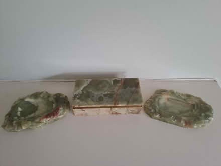 Photo of free Green Italian marble cigarette box and matching Ash Trays (Surrey Heath GU16) #2