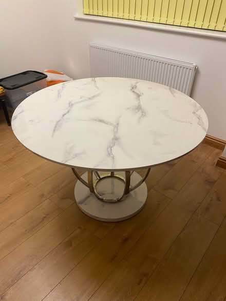 Photo of free Round marble effect dining table (Slough SL3) #2
