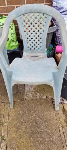 Photo of free 4 garden chairs very strong plastic been out in the garden (Loughborough LE11) #1