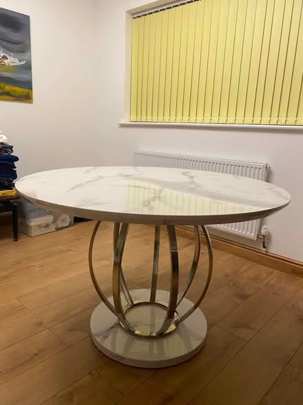 Photo of free Round marble effect dining table (Slough SL3) #1