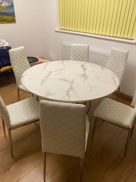 Photo of free Round marble effect dining table (Slough SL3) #4