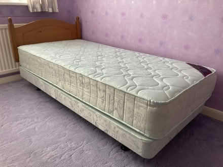 Photo of free Single Bed, Headboard & Mattress (Grays RM17) #1