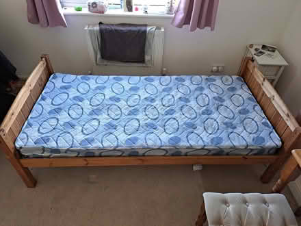 Photo of free Single bed, mattress and bedding (DE73) #2