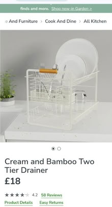 Photo of free Cream & Bamboo Two Tier Dish Drainer (East Dulwich SE22) #2
