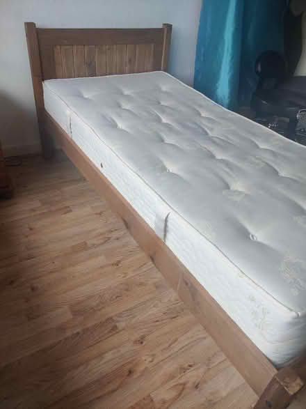 Photo of free Single bed pine wood with mattress (Horsforth LS18) #1