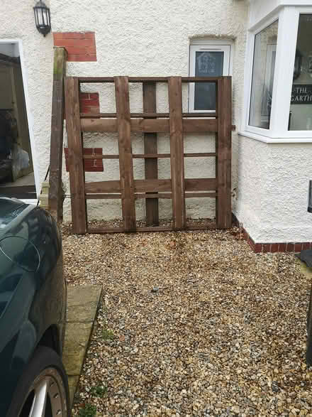 Photo of free Large, solid pallet, stained (Guildford GU4) #2