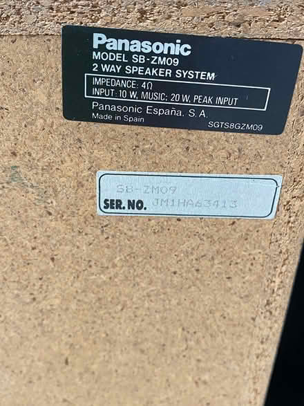 Photo of free Pair of Panasonic speakers (London, Barnes, SW13) #2