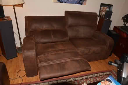 Photo of free Suede reclining Couch (East Petaluma) #3