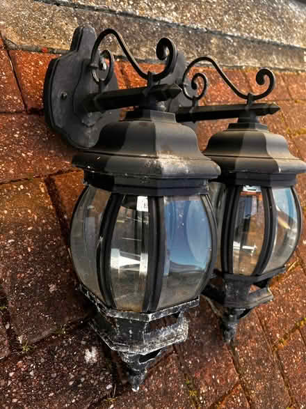 Photo of free Two old outdoor pumpkin wall lamps (Grangetown, Sunderland) #1