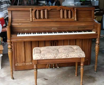 Photo of free Wurlitzer piano with bench (Dover DE) #2