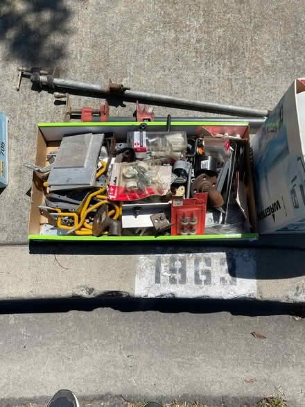 Photo of free Box of misc hardware. Curb pick up (Santa Clara) #1