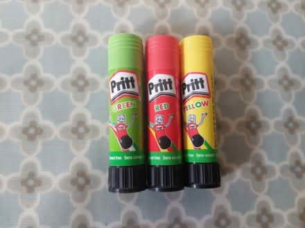 Photo of free 3 small coloured Pritt sticks (Altrincham WA15) #1