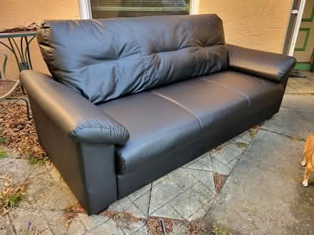 Photo of free Ikea Black Faux Leather Couch (Palm Harbor) #1