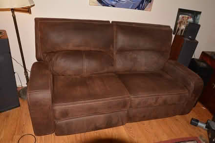 Photo of free Suede reclining Couch (East Petaluma) #2