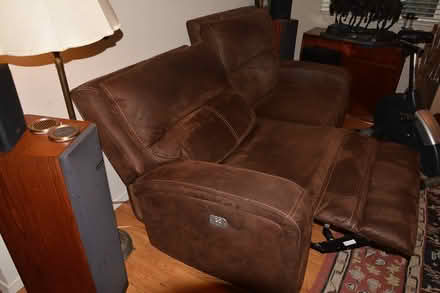 Photo of free Suede reclining Couch (East Petaluma) #4