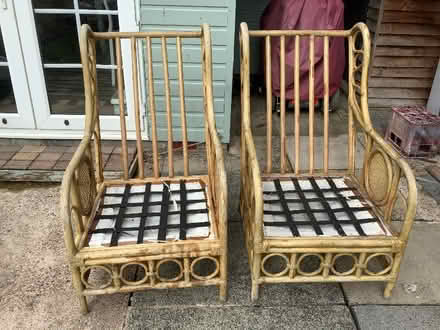 Photo of free 2 wicker/bamboo chairs (Shocklach SY14) #1
