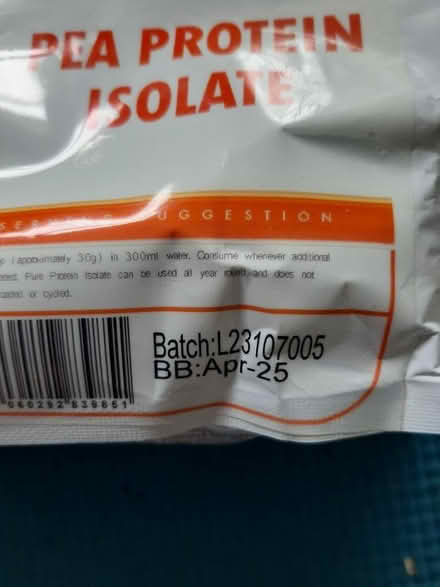 Photo of free Unopened,sealed bag of pea protein (BN1) #2