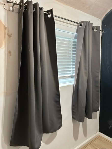 Photo of free Grey eyelet curtains (Longbrnton NT NE12) #1