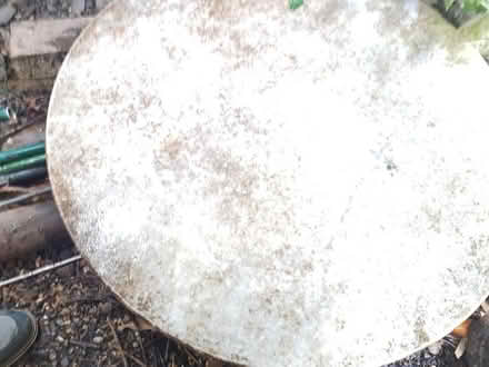 Photo of free OUTDOOR marble table top with legs (West Cheshunt) #1