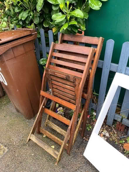 Photo of free Two outdoor wooden chairs (Upper Clapton E5) #1