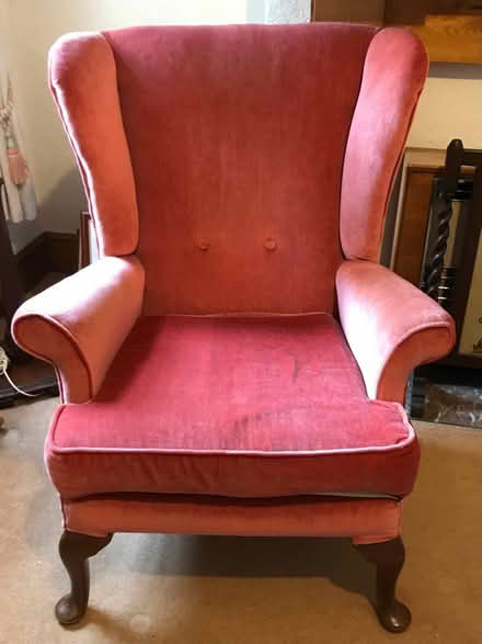 Photo of free Vintage velvet upholstered chair used good condition. (Southsea PO4) #1
