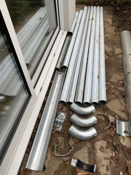 Photo of free Lindab 6x3 m downpipes and other guttering bits. (Eaton NR4) #1