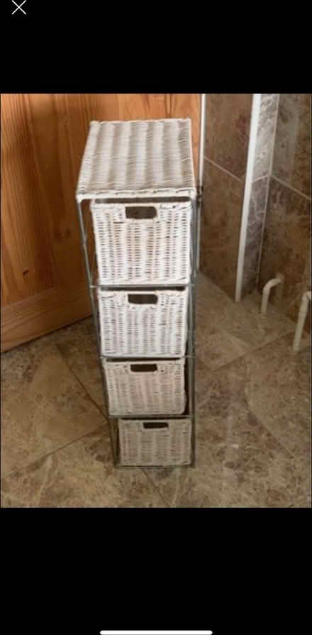 Photo of free White wicker basket storage (Long Stratton) #1